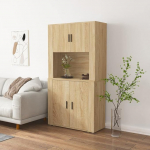 Myheimly Highboard, palju panipaiku pakkuv riidekapp, mitmeotstarbeline kapp, arhiivikapp, seinale paigaldatav, kapp elutuppa, kaasaegne, puitmaterjal Sonoma