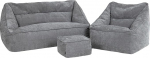 Icon Cecilia Bean Bag diivan, Bean Bag tool koos tugitooliga, Hall, kohev &scaron;enillkangas, 2-kohaline diivan komplekt t&auml;iskasvanutele, hiiglaslik Bean Bag koos t&auml;idisega, Lounge, elutuba, dekoratiivne elutuba