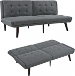 Diivanvoodi 146 cm magamisfunktsiooniga, 5-suunaline reguleeritav diivanvoodi v&auml;ikestesse ruumidesse, 2-kohaline futon diivanvoodi k&uuml;lalisvoodina elutuppa, hall