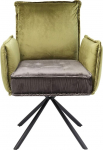 Kare Chelsea disainer p&ouml;&ouml;rdtool k&auml;etugedega Velvet Look terasest jalad p&ouml;&ouml;ratav 90 x 65 x 60 cm (K x L x S x S) Roheline