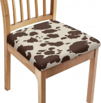 Quadratischer Stuhl-Sitzbezug f&uuml;r Hochst&uuml;hle, mit Kuhfell-Aufdruck, kratzfest, f&uuml;r Outdoor-Stuhl, modischer Esszimmerstuhl-Kissenbezug, Wohnaccessoires