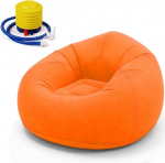 Aufblasbares Sofa & Sessel, Sitzsack aufblasbar - Komfortables Klappsofa f&uuml;r Wohnzimmer, Camping & Garten, Schnell Aufblasbar & Waschbar, Einzelsessel f&uuml;r Entspannung & Freizeit (Orange) | Atmungsaktives