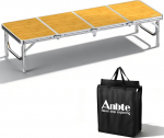 Anbte Campingtisch Klapptisch 116x40x26cm (LxBxH) mit Aluminium-Rahmen4-Fach MDF Tischplatte Niedriger Picknicktisch Leicht Gartentisch Grilltisch Tragbar Koffertisch 45.67" x 15.7" x 10.3", Kollane