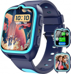 Blackview Smartwatch f&uuml;r Kinder, mit 1,75'' HD-Farb-Touchscreen, GPS, SOS Notruf, 4G Telefonanruf, Videoanrufe, Sprachchat, SMS, Schulmodus, Wecker, LED-Taschenlampe, Puzzlespiel, Kinderuhr, Blau