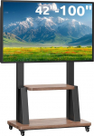 Rullitav teleri statiiv 32-100-tollise teleri jaoks, professionaalne ratastega monitori statiiv, reguleeritav k&otilde;rgus, maksimaalne VESA 900 x 600 koormus kuni 80 kg, elutuba, magamistuba, kontor, universaalne teleri statiiv