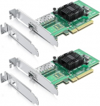 10Gtek [2 Pack] 10GbE PCIE v&otilde;rgukaart Intel X520-DA1, 82599EN kiip, &uuml;ksikud SFP+ pordid, 10Gbit PCI Express x8 LAN adapter, 10Gb v&otilde;rgu&uuml;hendus Windows Server/Linux/VMware jaoks