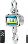 Kraana kaalud 3000 kg 6613LBS, elektrooniline rippuv kaal, 3T raskeveokite t&ouml;&ouml;stuslik rippuv kaal, millel on t&auml;pne andur, suur LCD-ekraan ja kaugjuhtimispult, temperatuuri ja niiskuse n&auml;idik