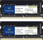 Timetec 16GB (2x8GB) DDR4 3200MHz (PC4-3200AA) PC4-25600 SODIMM - Non-ECC Unbuffered 260 Pin 1.2V CL22 m&auml;lumoodul s&uuml;learvutitele, miniarvutitele ja k&otilde;ik-&uuml;hes arvutitele