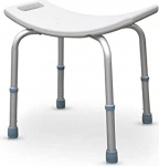 QUIRUMED Vannitoa tool reguleeritava k&otilde;rgusega ortopeediline PVC iste ergonoomiline libisemisvastane otsad valge v&auml;rv vanemate