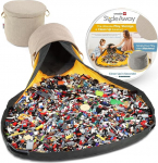 Creative Qt Slideaway m&auml;nguasjade hoidmise organiseerija ja m&auml;ngumatt lastele - m&auml;nguasjade hoidmise konteiner - poiste ja t&uuml;drukute m&auml;ngutuba - m&auml;nguasjade hoidja lastele - Beež