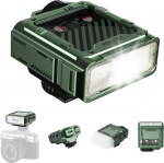 VILTROX Spark Z3 TTL v&auml;lguseade Fujifilmile, GN16 6500 K Mini lisav&auml;lklambi 26 W v&otilde;imsusega, 7 v&otilde;imsusastmega, 650 v&auml;lku t&auml;isv&otilde;imsusel, 1 sekundiline v&auml;lgu laadimisaeg, 1800 mAh Li-Ion aku (roheline)
