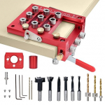 Dowel Drilling Jig Set 6/8/10 mm, Hinge puurimise komplekt 35/20/15/10/8/6 mm, enesekeskne puurimismall t&auml;psusskaalaga, 11 puurimisplaati kapideks, paneelm&ouml;&ouml;blile, DIY projektidele
