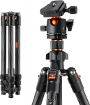 K&F Concept K254C2 Carbon Fibre Camera Tripod 162 cm Travel Tripod Arca Swiss Compatible Tripod for Travel