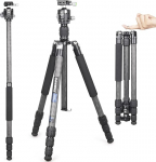 Kaasaskantav 10-kihiline s&uuml;sinikkiust statiiv INNOREL RT45C+N36 Professional Compact Lightweight Travel Tripod Monopod DSLR kaamera videokaamerale 36 mm madala raskuskeskmega kuulipea koormus 15 kg
