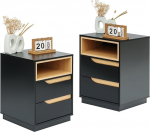 Modernne &ouml;&ouml;kapp sahtliga, 2 tk, kastipedeli voodikapp, puidust kapp 40 x 54 x 40 cm (B x K), sahtlituba, sahtlituba, sahtlituba, sahtlituba, sahtlituba, sahtlituba, sahtlituba.