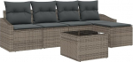 Rantry 5-teiliges Garten-Sofa-Set mit Kissen grau Poly-Rattan Gartenlounge Model3346689