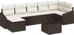 Rantry Model3346818 7-osaline aiasohva komplekt koos pehmendusega Hall Poly Rattan Garden Lounge