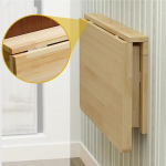 Klappbarer Klapptisch aus Massivholz, an der Wand montierter klappbarer Esstisch, h&auml;ngender Computertisch, Wandtisch, Arbeitstisch, Beistelltisch mit doppelter St&uuml;tze