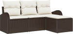 Rantry 4-teiliges Garten-Sofaset mit Kissen Braun Poly-Rattan Gartenlounge Model3345988