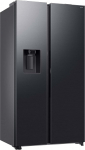 Samsung RS80F66KCFEF Side-by-Side Fridge-Freezer, AI Fridge Freezer, 178 cm, 634 L, Ice and Water Dispenser with Fixed Water Connection, AI Voice Control & Energy Mode, Black Steel