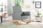 AVANTEX Rocking Chair Polyester Grey 74 x 87.5 x 101 cm