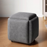 WestUx 5-in-1 Seat Cube with Castors Stackable Sofa Chair Stool, Nestable Ottoman Stool, Movable Footstool for Living Room, Bedroom, C, 45 x 45 cm (18 x 18 inches)