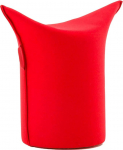 WERTHER Pointed Stool Upholstered Stool Indoor Red with Leather Handle Loop Seat Height 500 mm W 620 x D 360 x H 600 mm