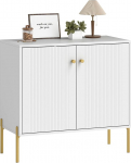 HOMCOM elutoa k&uuml;ljepaneel, hoium&ouml;&ouml;bel ribilise topeltuksega, reguleeritav riiul, terasjalad, kaasaegne stiil, k&uuml;ljepaneel s&ouml;&ouml;gitoa ja k&ouml;&ouml;gi jaoks, 80 x 39,1 x 76 cm, valge