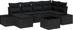 Rantry Garden diivan komplekt padjadega 7 tk must pol&uuml; rotangist Model3347143