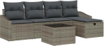 vidaXL Diivan Set mit Kissen 5 pcs Poly-Rattan, Garten und Terrasse, modulares Sofa-Set, kerge, robust, UV-best&auml;ndig, flexible einstellbares Lounge-M&ouml;bel