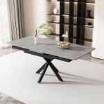 Merax pikendatav s&ouml;&ouml;gilaud betoonilahendus 150/180 x 70 cm, 4-6 inimesele, betoonilahendus + must