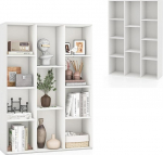 KOMFOTTEU Avatud raamaturiiul 11 sektsiooniga, kuubikriiul, raamaturiiul, vabalt seisev, seisev riiul, kontoririiul, puidust arhiivi riiul, 74 x 24 x 106 cm (valge, 1)