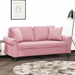 Mengtu 2-kohaline diivan koos dekoratiivsete padjadega Diivan Diivan Lounge diivan Pehmendusega diivan Relax diivan Kahekohaline diivan K&uuml;lalissohv Diivan Diivanid elutuppa Magamistuba K&uuml;lalistetuba Roosa 140 cm Velvet