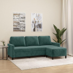 Mengtu 3-kohaline diivan koos tugitooliga, diivan, diivan, Lounge diivan, l&otilde;&otilde;gastav diivan, k&uuml;lalisdiivan, polsterdatud diivan, kahekordne diivan, nurgadiivan, Chaise Longue elutuppa, magamistuppa, k&uuml;lalistetuppa, tumeroheline, 180