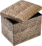 ALASDO Ottomani hoiuga Ottomani jalatugi Jalgpink V&auml;ike Ottomani hoiuga Kokkupandav Ottomani Jalgpink elutuppa 43,2 x 33 x 33 cm Leopardimustriga