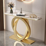 Schmaler Konsolentisch mit Metallrahmen f&uuml;r Eingangsbereich, Wohnzimmer oder Schlafzimmer