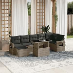 Garten-Sofagarnitur Ecksofa & Mittelsofa komplekt - Grau - PE-Rattan - 62x62x69 cm - Outdoor Model3268060