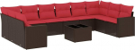 Garten-Sofagarnitur Braun PE-Rattan Ecksofa & Mittelsofa - Modular, UV-best&auml;ndig, max. 110 kg pro Sitz - F&uuml;r Terrasse und Innenhof Model3219474
