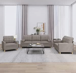 Gecheer 3-TLG. Sofagarnitur mit Kissen Taupe Stoff, Moderne Couch Polstersofa f&uuml;r Wohnzimmer Schlafzimmer Spielzimmer3201265