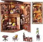 MiniCity Book Nook Kit, DIY Miniature Dollhouse Booknook Kit, 3D Wooden Puzzle Bookend Bookshelf Decoration for Teenagers and Adults (Painter's Day at Dusk)