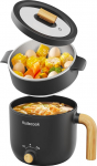 Audecook Electric Hot Pot, 1.5 L Portable Mini Non-Stick Multicooker, Fast Ramen Cooker, Travel Electric Frying Pan with Dual Power Control for Steak/Noodle/Soup/Egg/Oats
