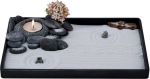 ICNBUYS Handmade Zen Garden Pebble Candle Holder with Zen Garden Tools, Sand, Base Plate and Accessories