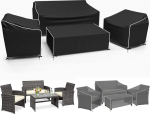 Gasadar Garden Furniture Cover Waterproof 4 Pieces Patio Furniture Set Patio Covers Include: Ourdoor Sofa Cover 2 Chair Covers Coffee Table Cover XL Black