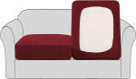 BellaHills Sofa Seat Cushion Cover Stretch Chair Protective Cover Spandex Elastic Couch Cushion Covers Furniture Protector for Sofa Seat Cushion (2 Seater Cushions, Wine