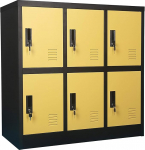 MECOLOR Metal Children's Locker for Girls Bedroom and Playroom Storage for Clothes, Bags, Toys and Book 6D Yellow