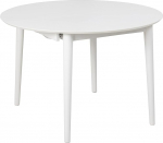AC Design Furniture Monty Extendable Dining Table for 6 People, Round Table Top in White with Round Legs, Kitchen Table with Pull-Out Plate, Diameter 115 x Height 75 cm