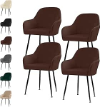 Zmorfiya Stretch Velvet Chair Covers, komplekt 1/2/4, Velvet Chair Cover, Elastsed s&ouml;&ouml;gitoa toolid Cover, eemaldatavad Stretchy Soft Covers, Cat-Proof for Kitchen, Hotel, Party (Coffee, Pack of 4)