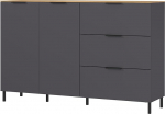 Germania 1475-549 GW-California Sideboard in Graphite / Navarre Oak with Two Doors 151 x 98 x 40 cm (W x H x D)