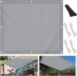 Markiis 3 x 4 m Ristk&uuml;likukujuline p&auml;ikesekaitse r&otilde;dule, terrassile ja aeda - veekindel, 95% UV-kaitse, ilmastikukindel, varjudega v&otilde;rk kangast, hall