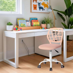 FurnitureR Kids Chair reguleeritava k&otilde;rgusega t&ouml;&ouml;laua tool Ergonoomiline v&auml;rviline noorte tool seljatoega ja k&auml;etoega 5 ratastega p&ouml;&ouml;rlev tool lastele 3-10 aastat 100kg kandev&otilde;ime